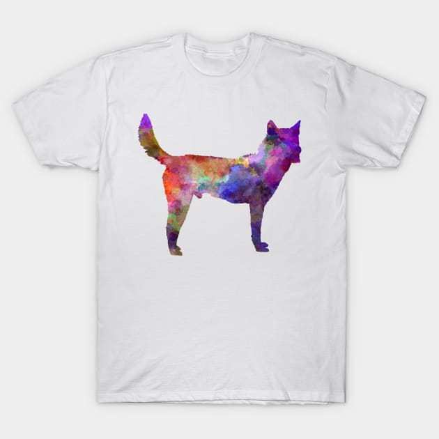 Korea Jindo Dog in watercolor T-Shirt by PaulrommerArt